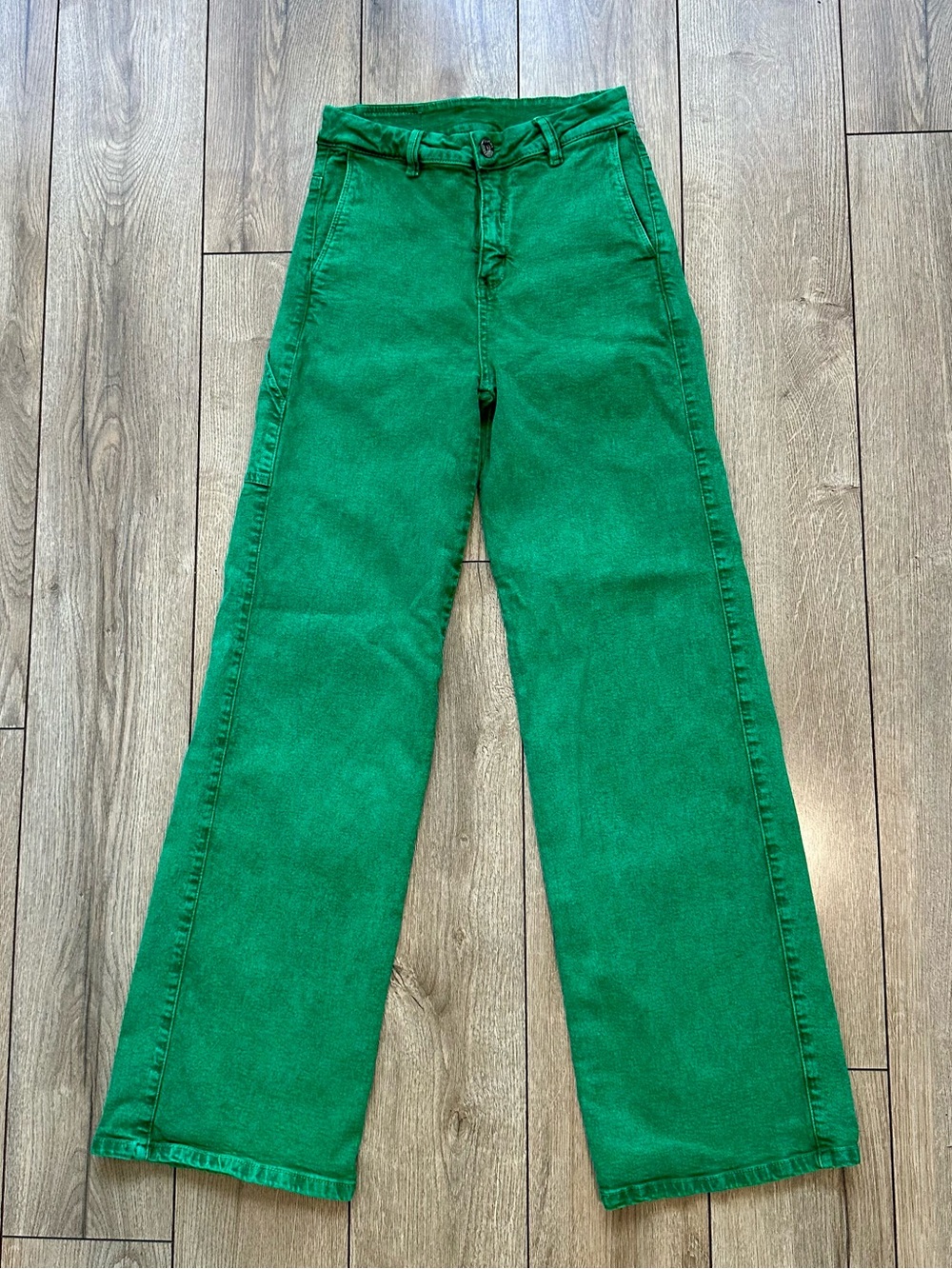 Forlux Colombian High-Waisted Green Jeans | Size 6 (Fits XS/0)